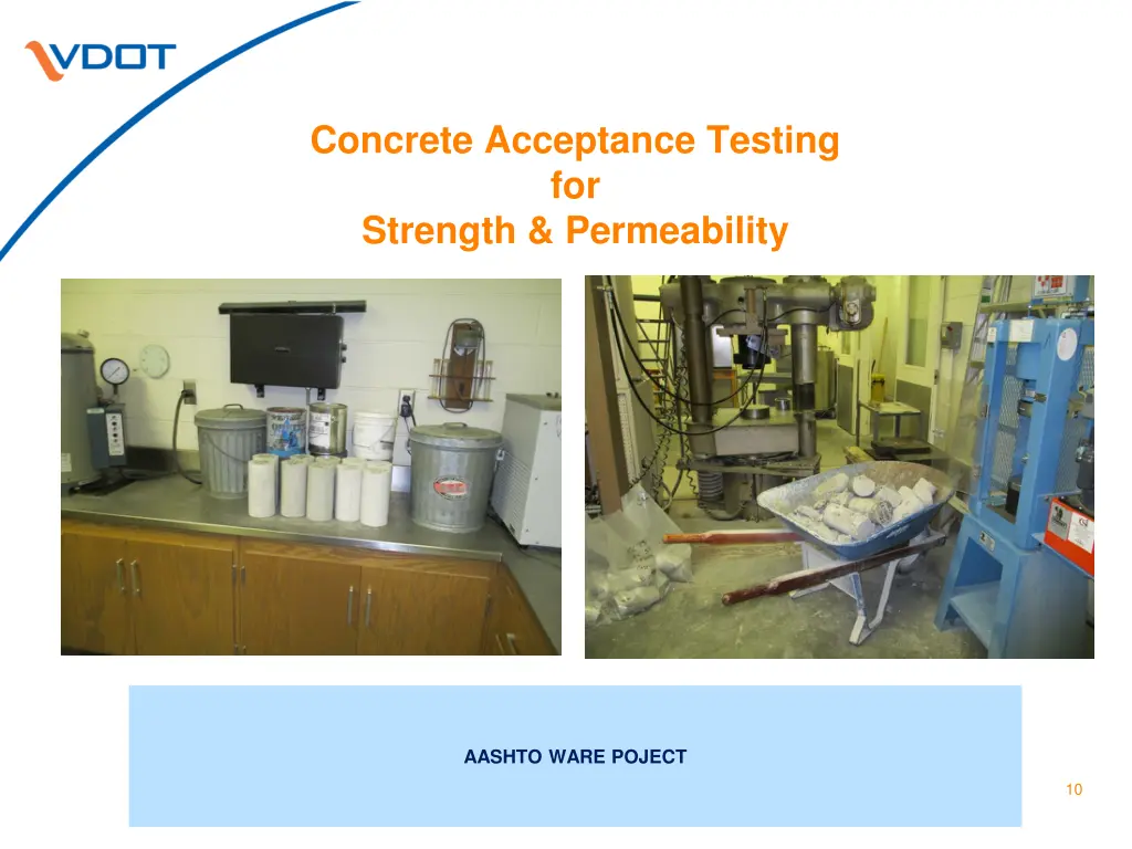 concrete acceptance testing for strength