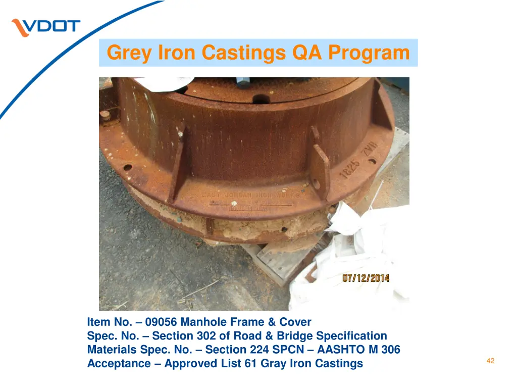 grey iron castings qa program