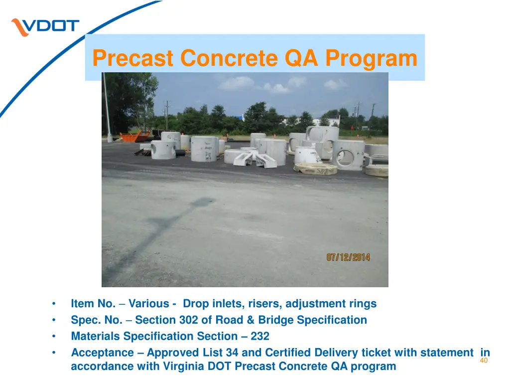 precast concrete qa program