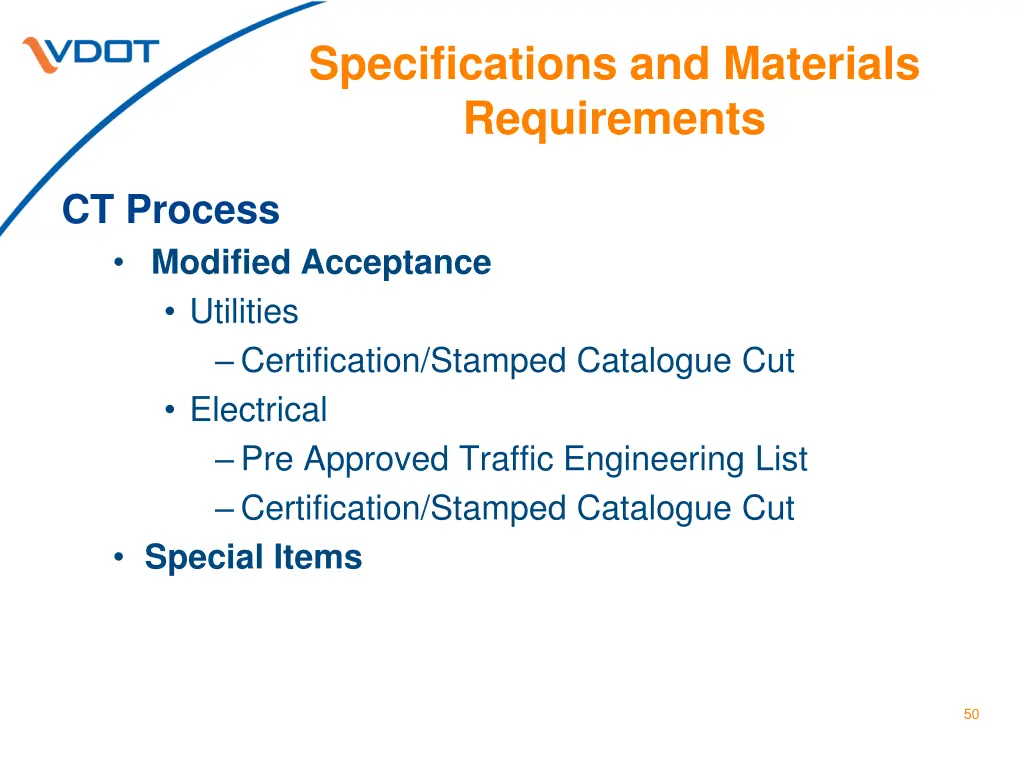 specifications and materials requirements 15