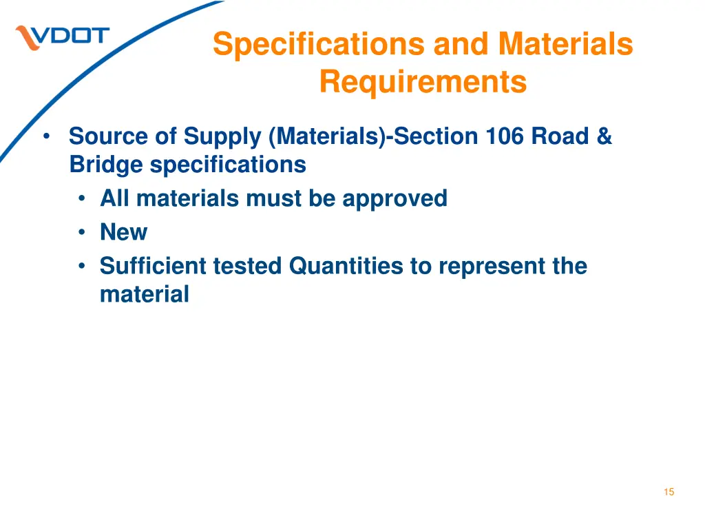 specifications and materials requirements 2