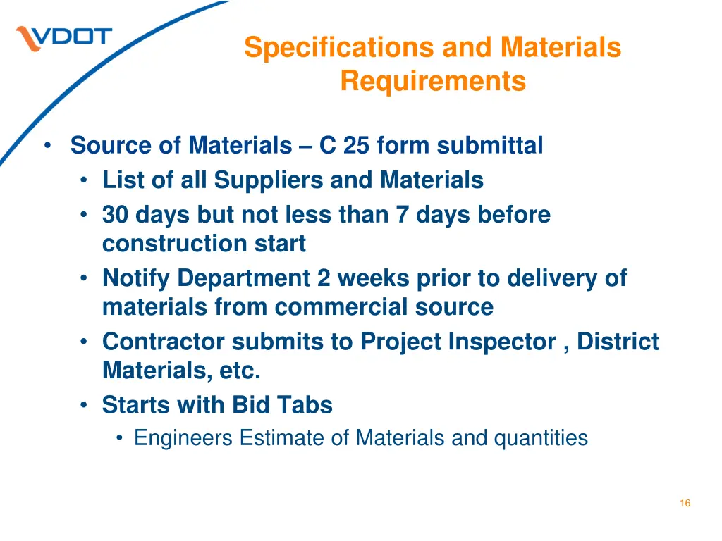 specifications and materials requirements 3