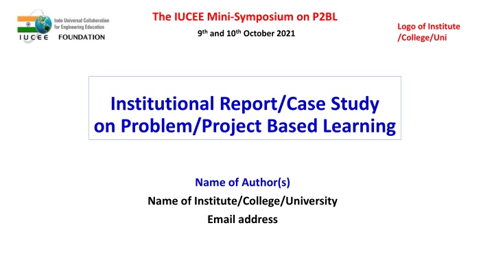 the iucee mini symposium on p2bl