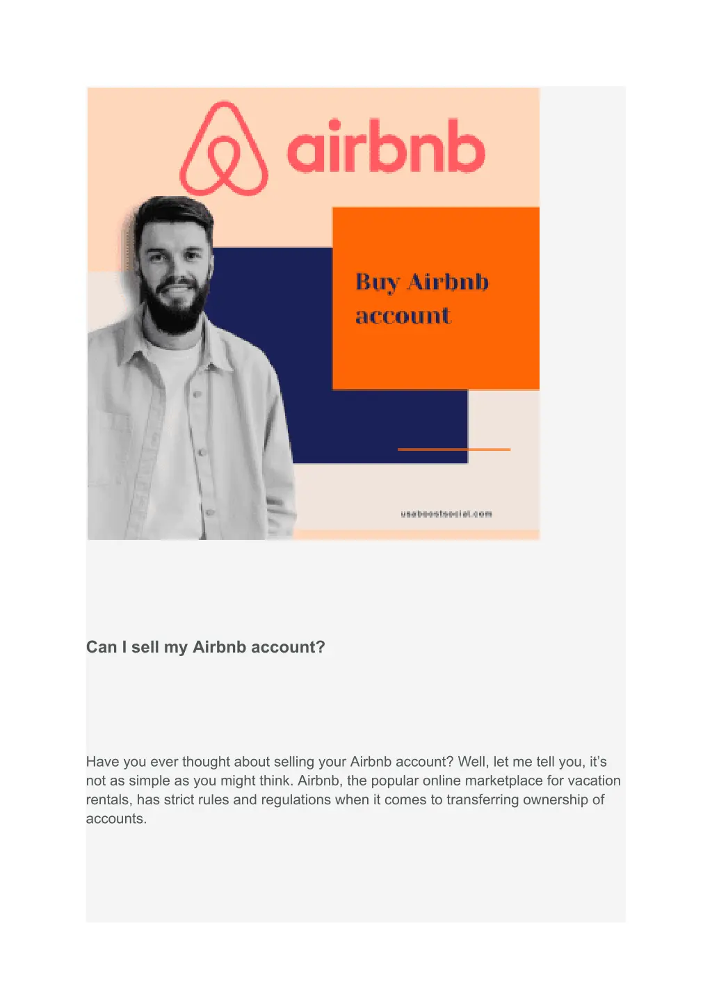 can i sell my airbnb account