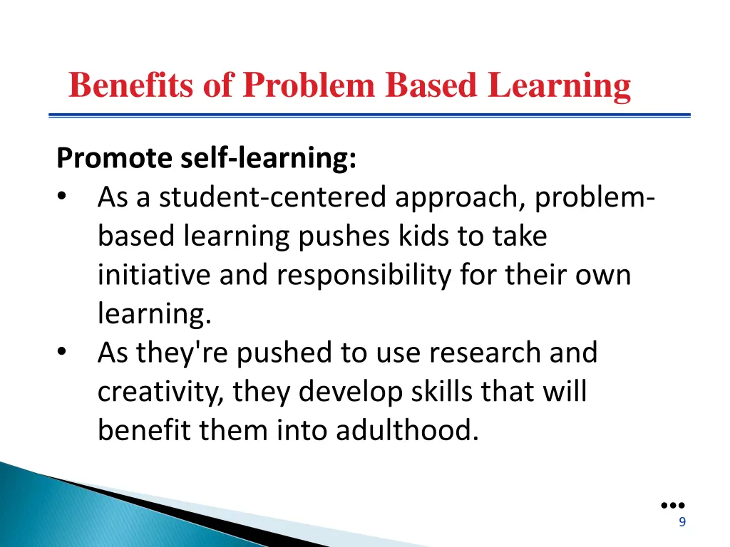 benefits of problem based learning 1