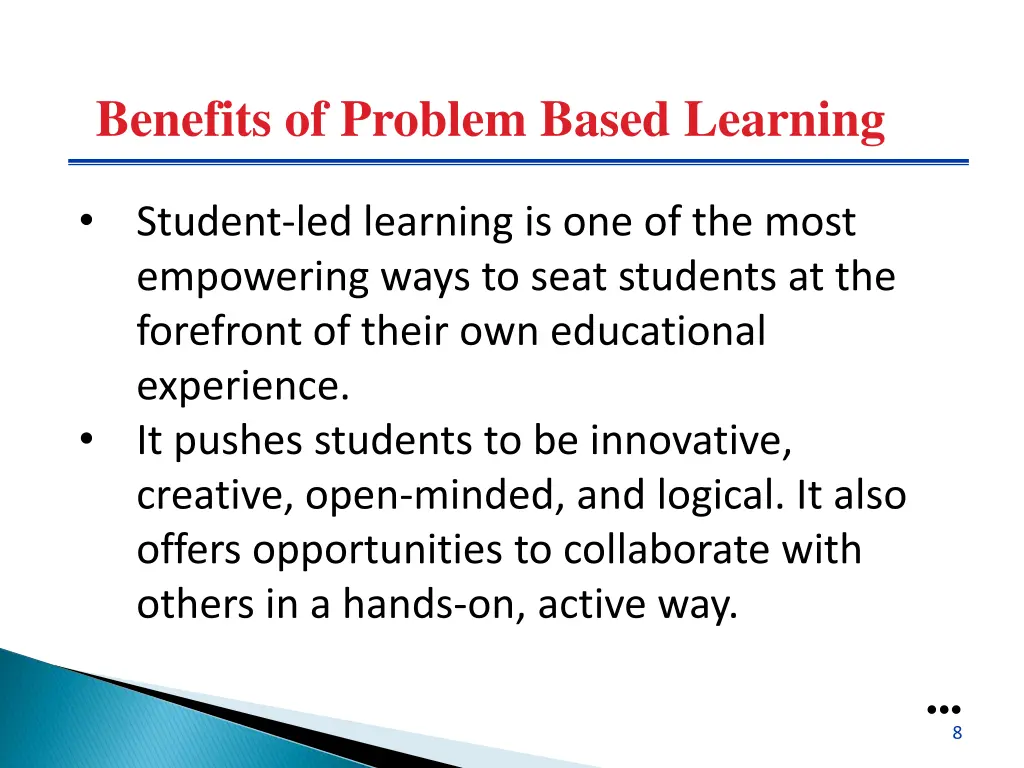 benefits of problem based learning