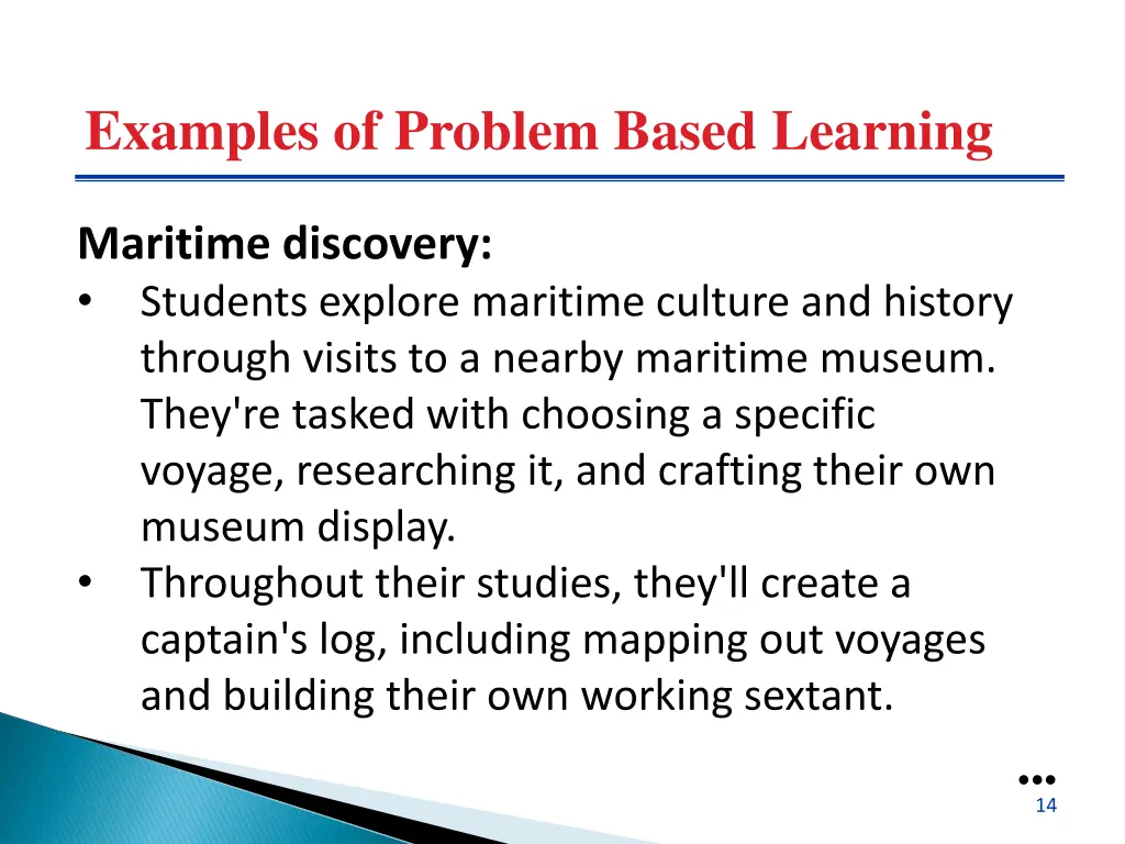 examples of problem based learning