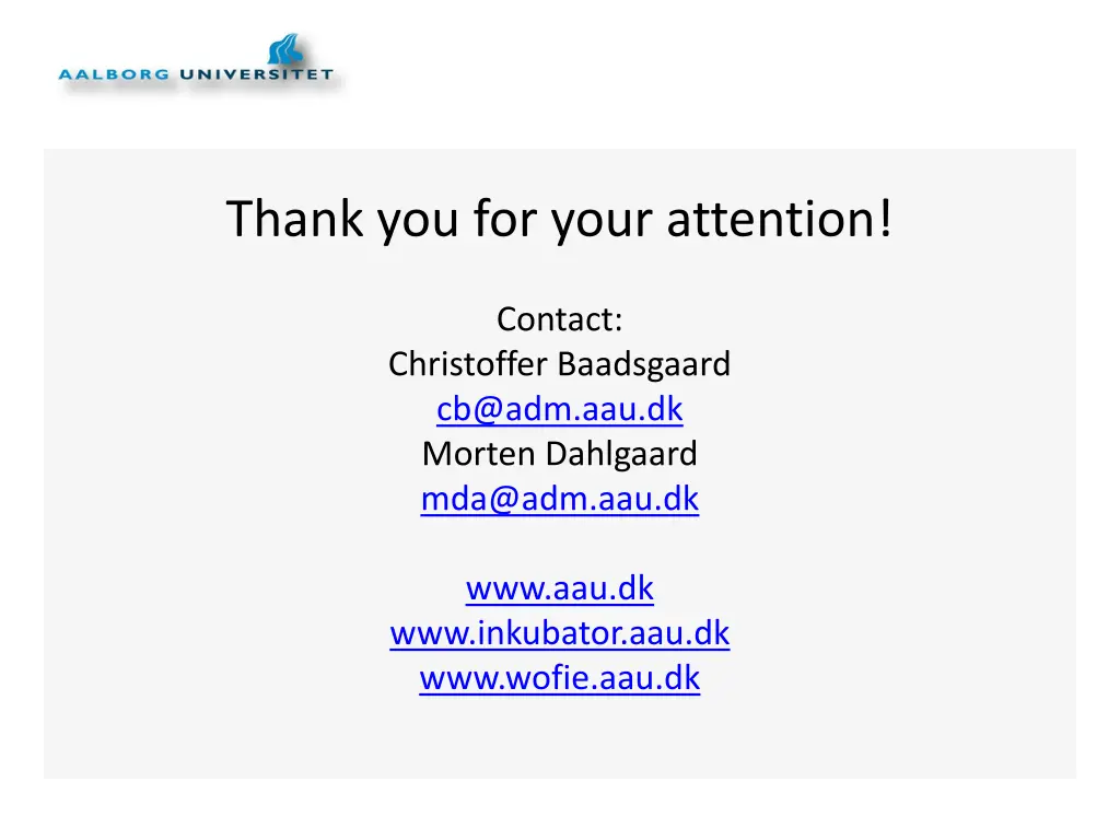 thank you for your attention