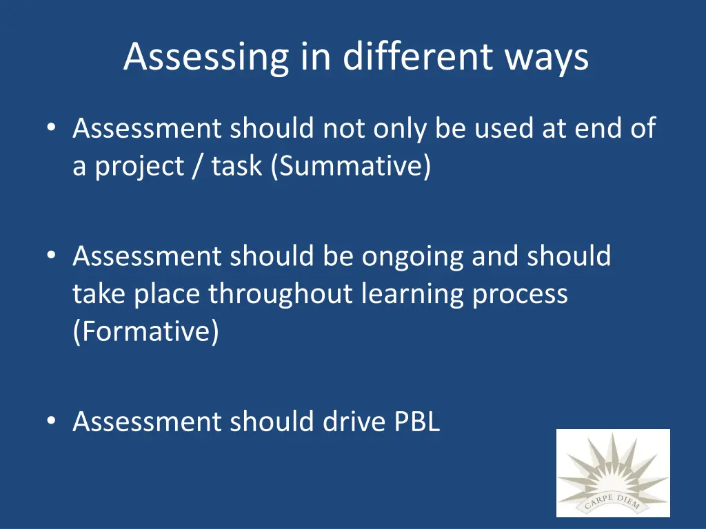 assessing in different ways