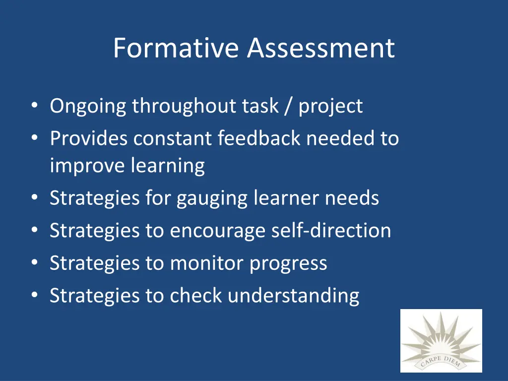 formative assessment