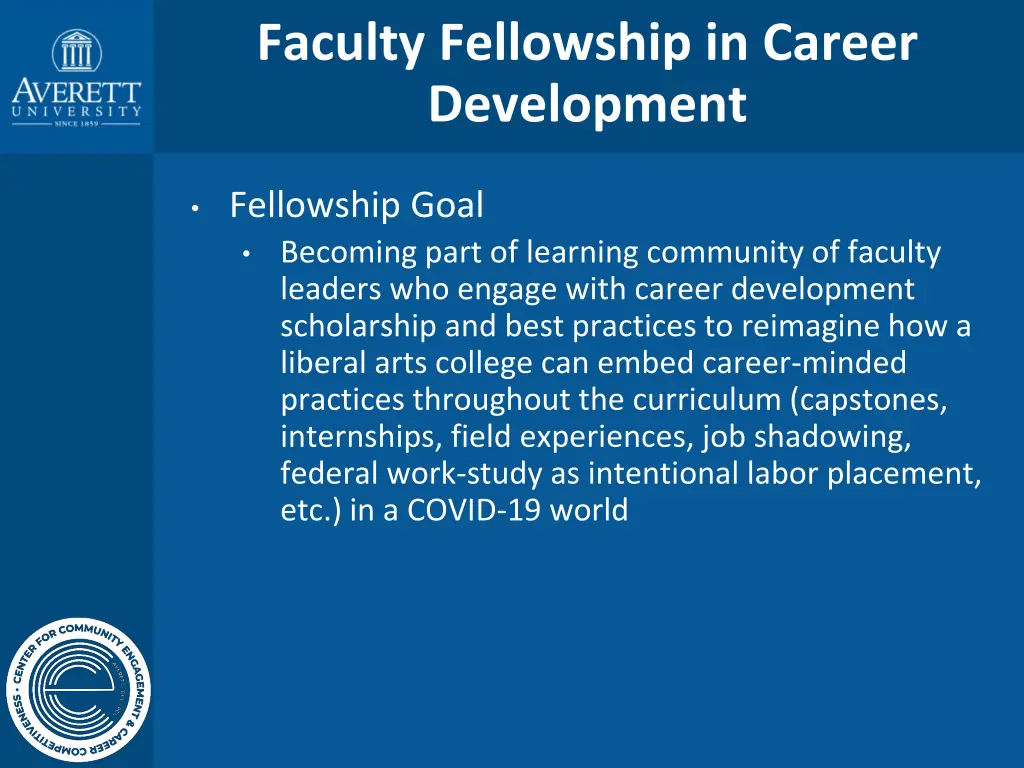 faculty fellowship in career development