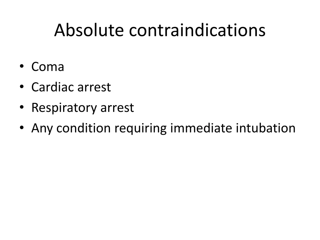 absolute contraindications