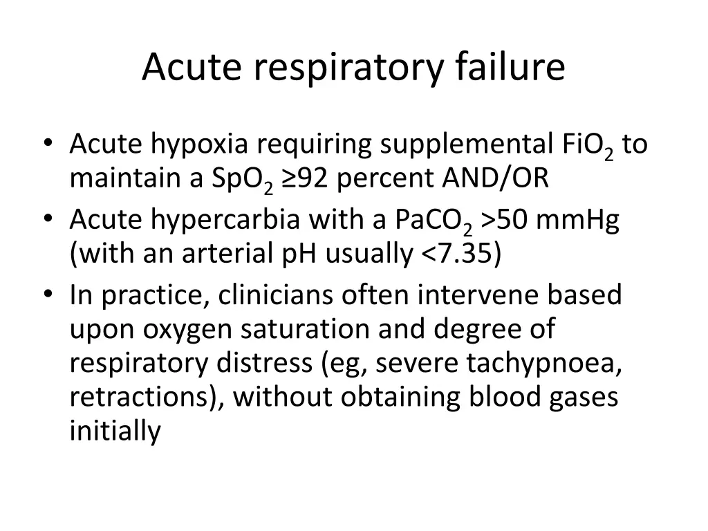 acute respiratory failure