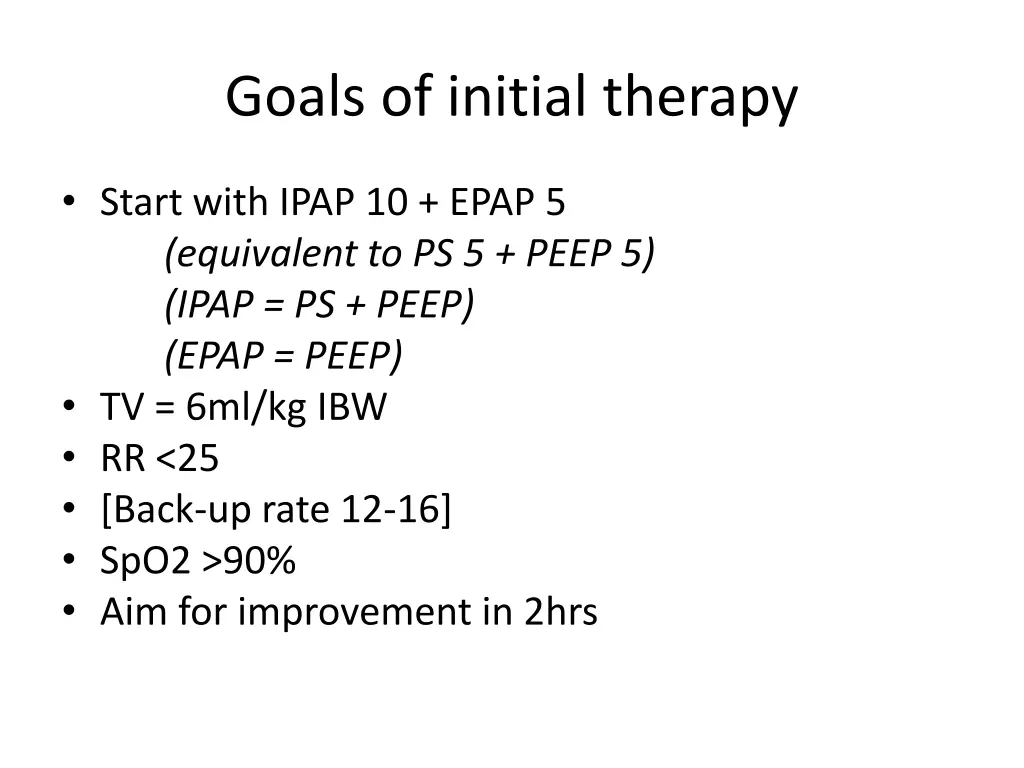 goals of initial therapy
