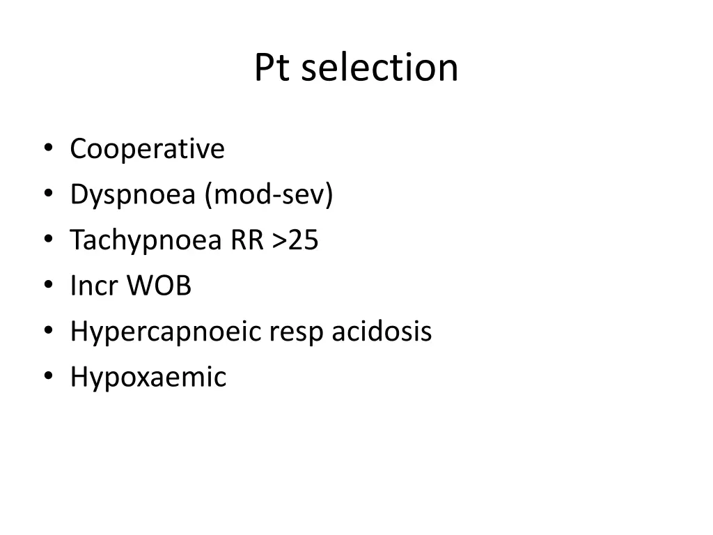 pt selection