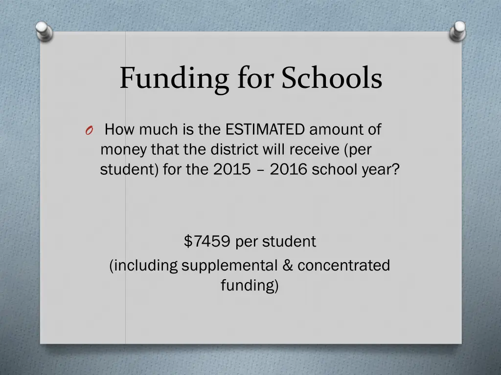 funding for schools