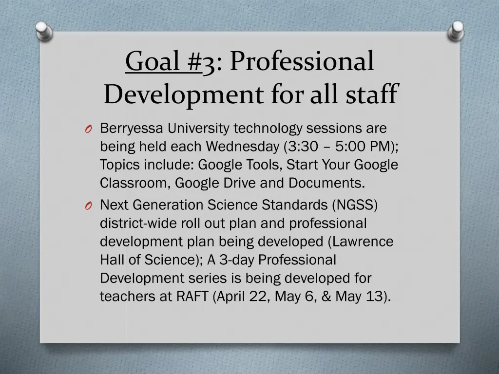 goal 3 professional development for all staff 2