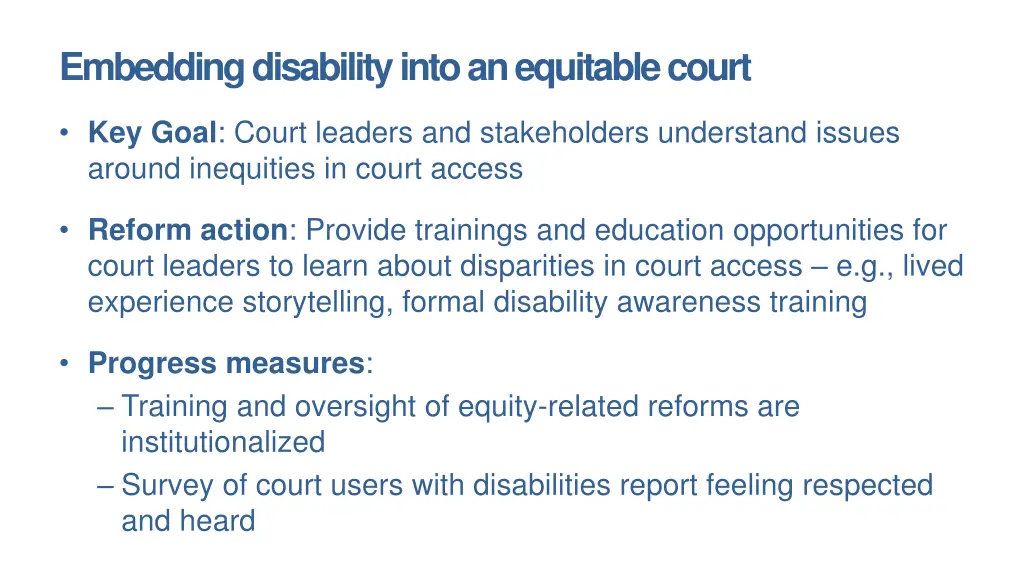 embedding disability into an equitable court
