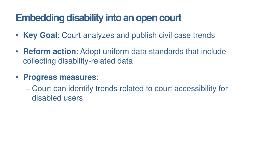 embedding disability into an open court 1