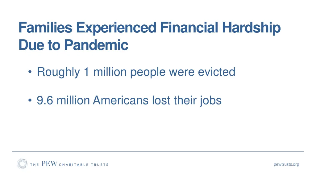 families experienced financial hardship