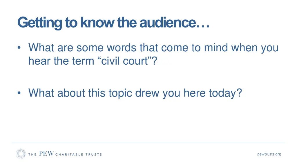 getting to know the audience