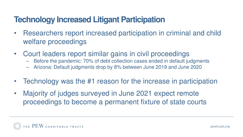 technology increased litigant participation
