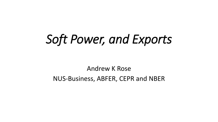 soft power and exports soft power and exports