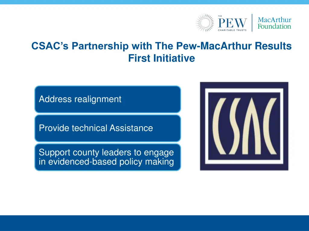 csac s partnership with the pew macarthur results
