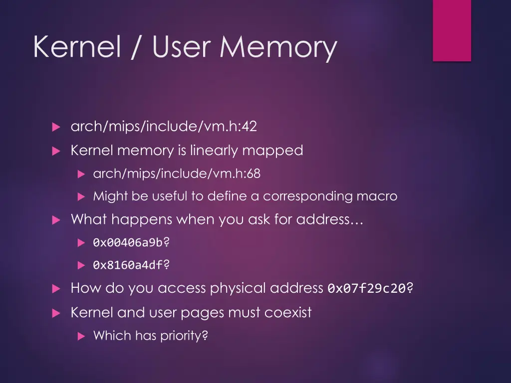 kernel user memory