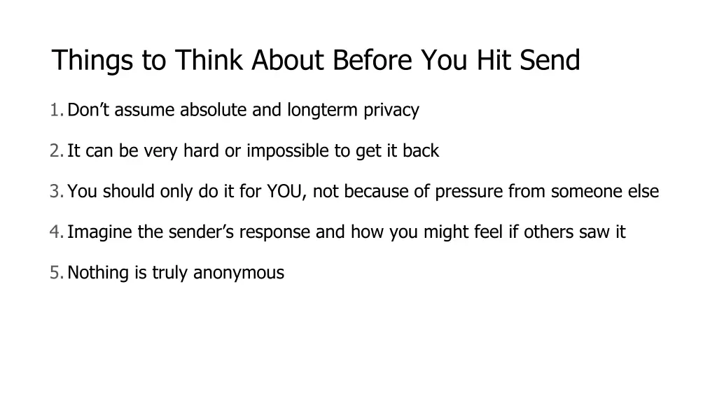 things to think about before you hit send