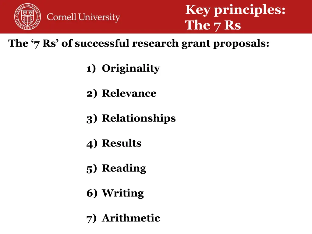 key principles the 7 rs