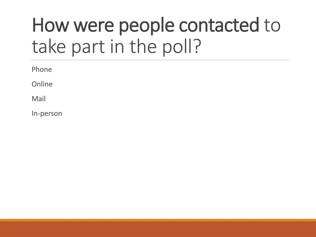 how were people contacted how were people