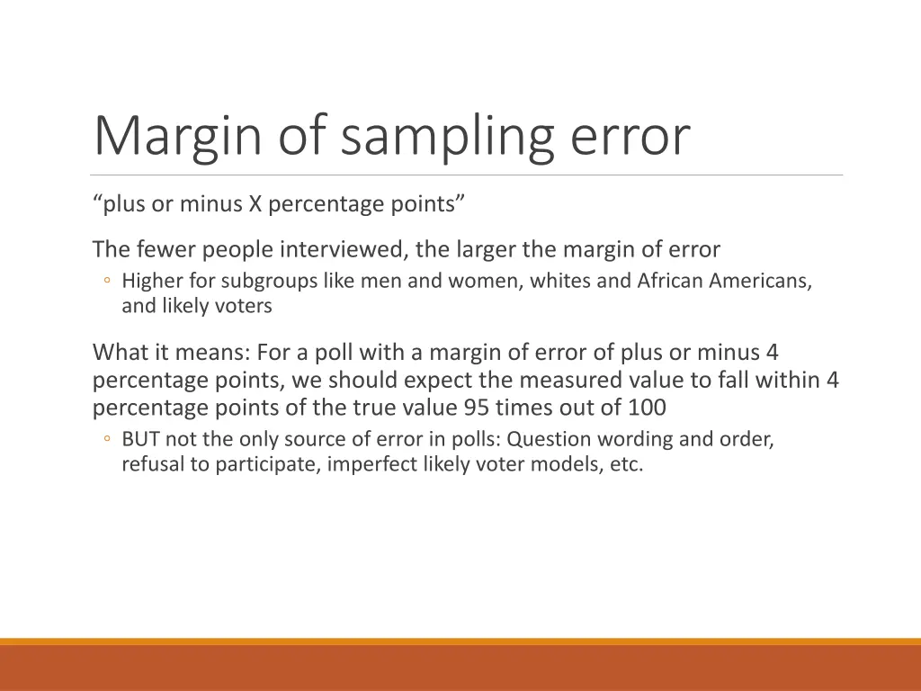 margin of sampling error