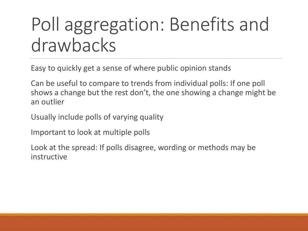 poll aggregation benefits and drawbacks
