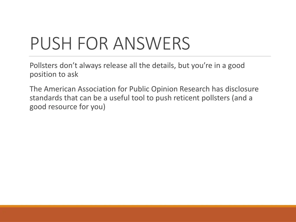 push for answers