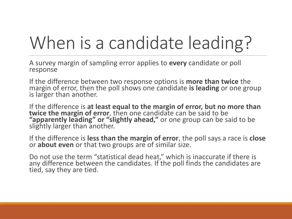 when is a candidate leading