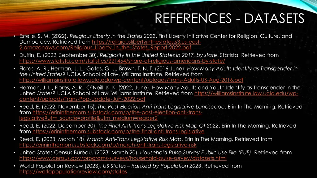 references datasets