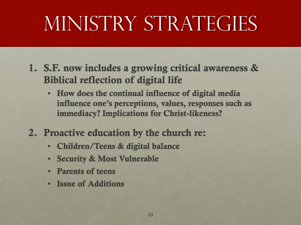 ministry strategies