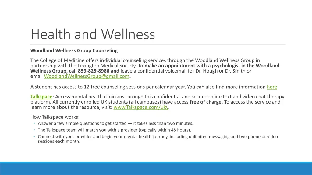 health and wellness