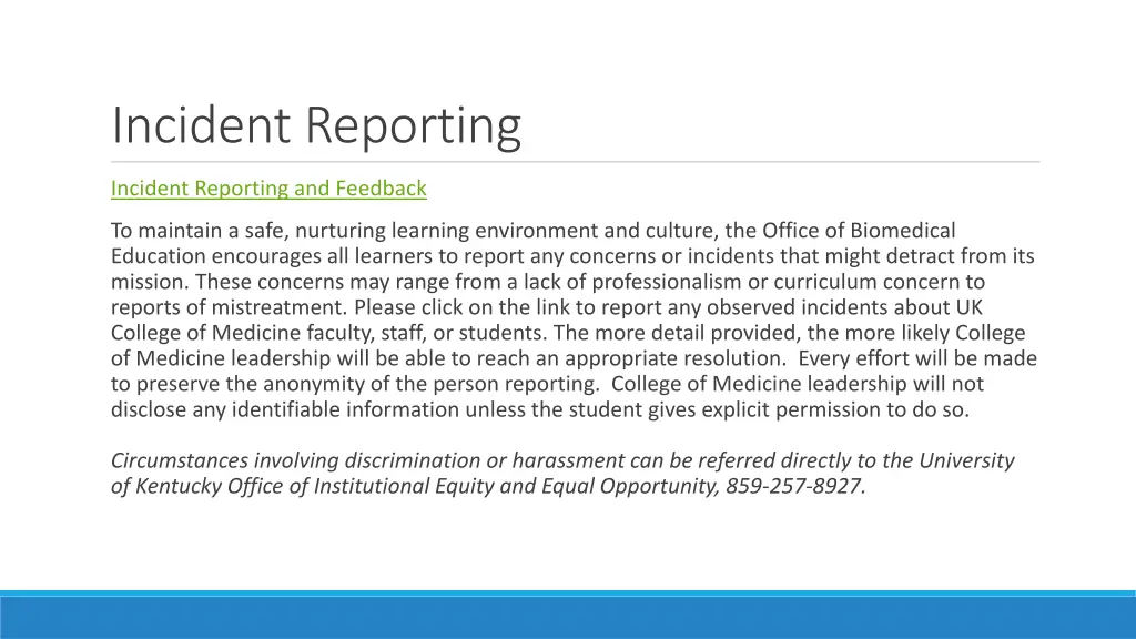 incident reporting