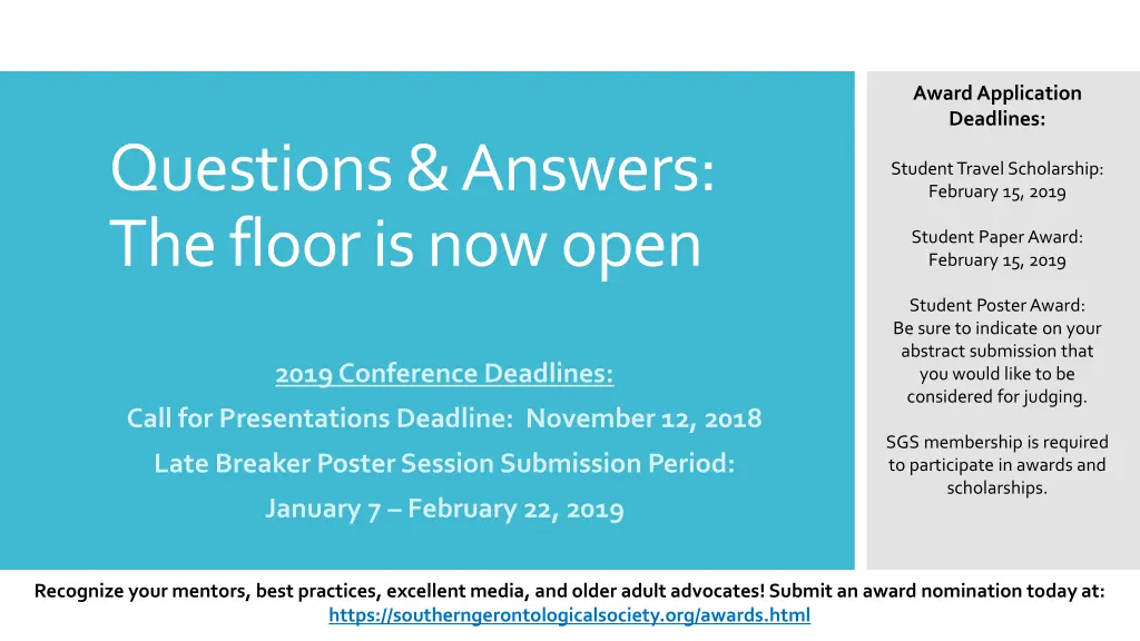 award application deadlines