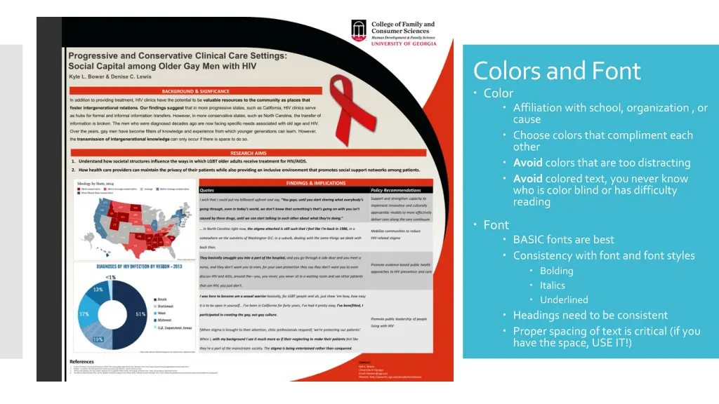 colors and font color affiliation with school