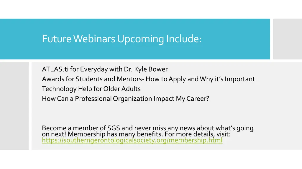future webinars upcoming include
