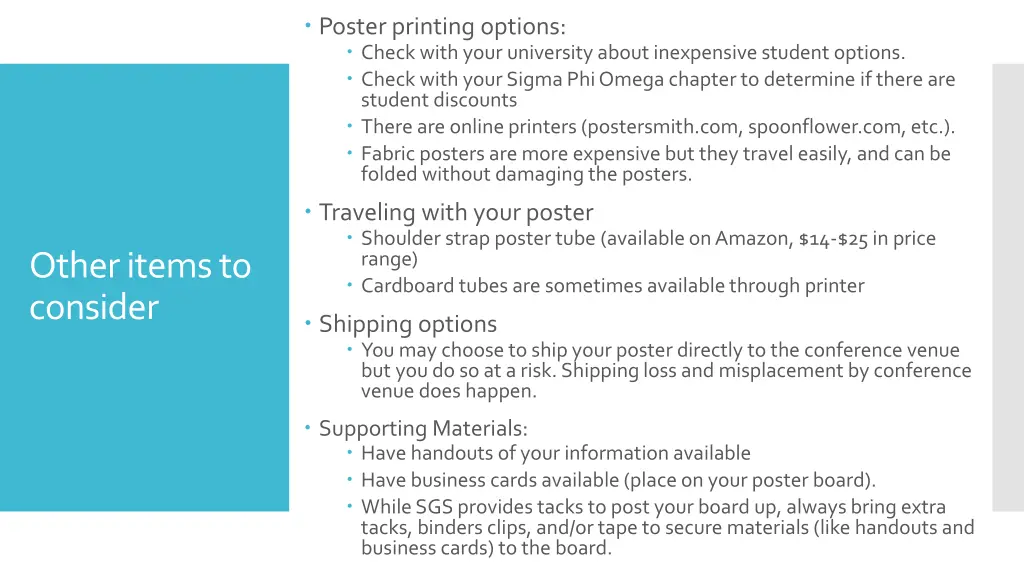 poster printing options check with your