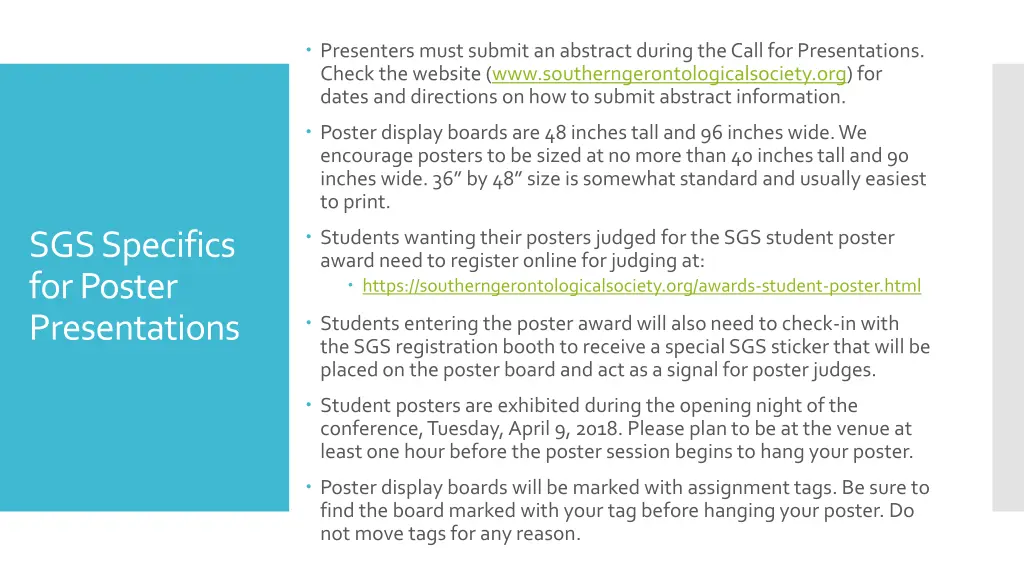 presenters must submit an abstract during