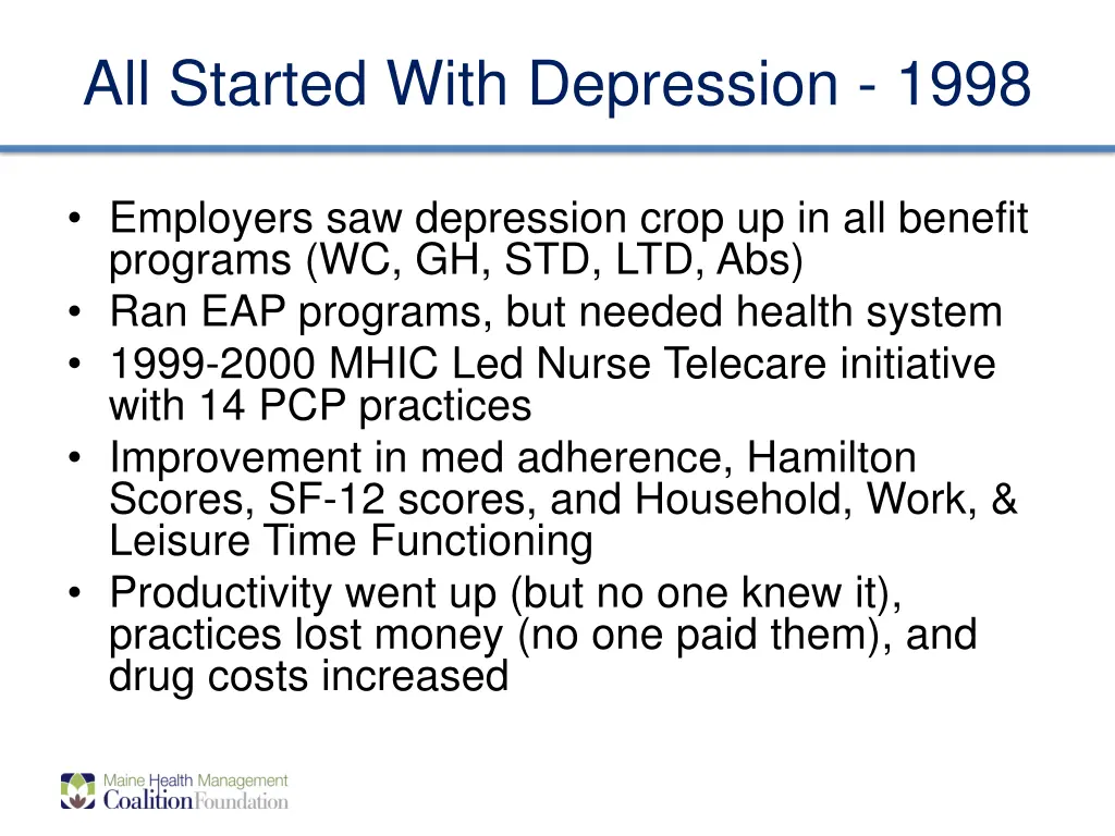 all started with depression 1998