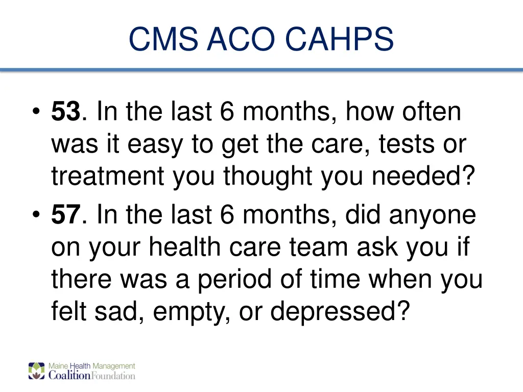 cms aco cahps