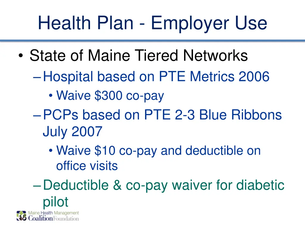 health plan employer use