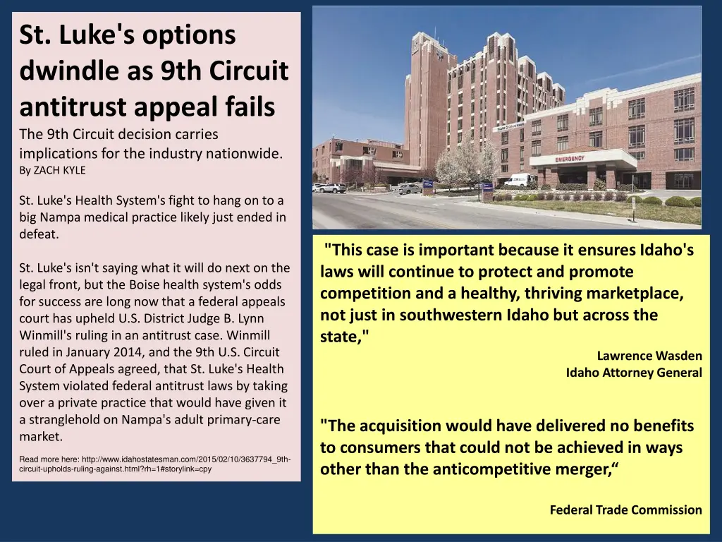 st luke s options dwindle as 9th circuit