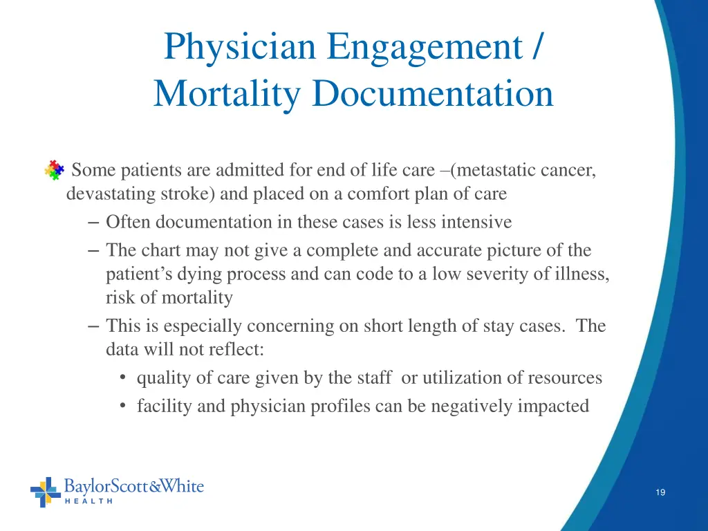 physician engagement mortality documentation